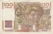 Francia 100 Francs - Young farmer - Inverse watermark -  06-08-1953 - Serial M.554 - P.128