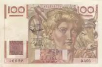 Francia 100 Francs - Young farmer - Reversed watermark - 01-04-1954 - Serial R.593 - P.128