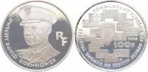 Francia 100 Francs, Eisenhower - 50th anniversary of the landing and liberation. - Proof - 1994 - Silver