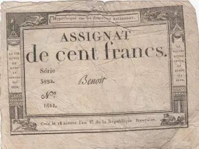 Francia 100 Francs 18 Nivose An III - 7.1.1795 - Sign. Benoit