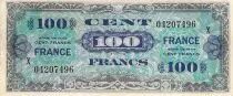 Francia 100 Francs Allied Military Currency - 1945 big X Serial - F+