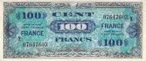 Francia 100 Francs Allied Military Currency - 1945 big X Serial - VF
