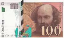 Francia 100 Francs C&eacute;zanne - 1998 - Margen desplazado
