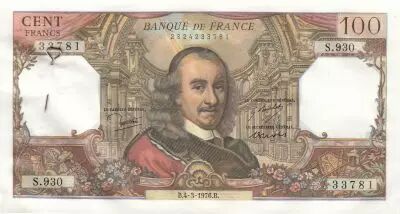 Francia 100 Francs Corneille - 04-03-1976 - 8 consecutives numbers Serial S.930