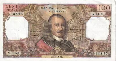 Francia 100 Francs Corneille 02-02-1978 - Serial N.1159 VF to XF - P.149