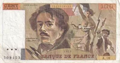 Francia 100 Francs Delacroix - 1978 - Serial A.10 - Fay.69.02b