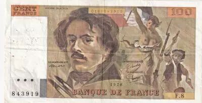 Francia 100 Francs Delacroix - 1978 - Serial F.8 - Fay.69.1f