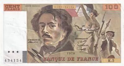 Francia 100 Francs Delacroix - 1978 - Serial K.5 - Fay.69.1d