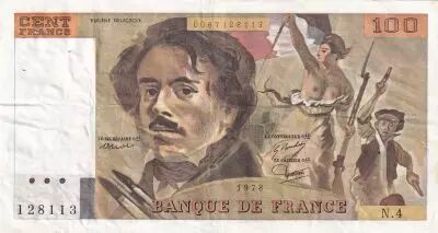 Francia 100 Francs Delacroix - 1978 - Serial N.4 - Fay.69.1c