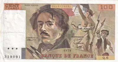 Francia 100 Francs Delacroix - 1978 - Serial Q.6 - Fay.69.1d