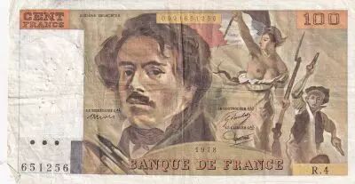 Francia 100 Francs Delacroix - 1978 - Serial R.4 - Fay.69.1c