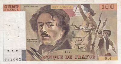 Francia 100 Francs Delacroix - 1978 - Serial R.4 - Fay.69.1c