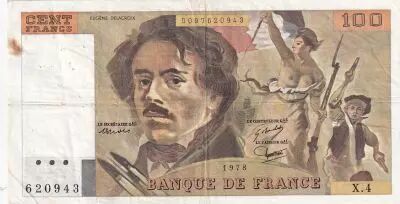 Francia 100 Francs Delacroix - 1978 - Serial X.4 - Fay.69.1c