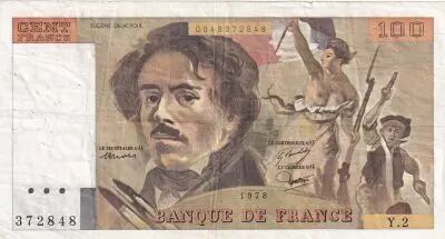 Francia 100 Francs Delacroix - 1978 - Serial Y.2 - Fay.68.01