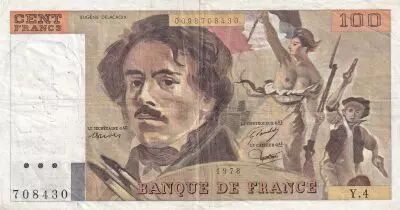 Francia 100 Francs Delacroix - 1978 - Serial Y.4 - Fay.69.1c
