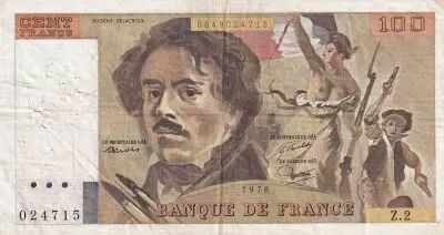 Francia 100 Francs Delacroix - 1978 - Serial Z.2 - Fay.68.01