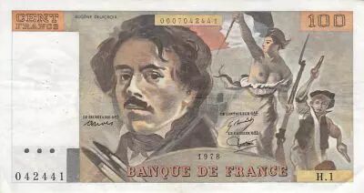 Francia 100 Francs Delacroix - 1978 Serial H.1 - F+