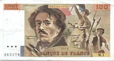 Francia 100 Francs Delacroix - 1978 Serial M.1 - P.153 - F to VF