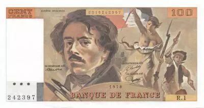 Francia 100 Francs Delacroix - 1978 Serial R.1 - AU