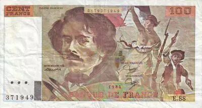 Francia 100 Francs Delacroix - 1984
