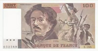 Francia 100 Francs Delacroix - 1990 - Serial S.188 - aUNC