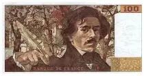 Francia 100 Francs Delacroix - 1991 - Serial B.170 - large watermark - Fay.69bis.03a1a