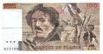 Francia 100 Francs Delacroix - 1991 Serial E.170 - Large watermark - VF