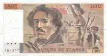 Francia 100 Francs Delacroix - 1991 Serial J.205-389257 - VF