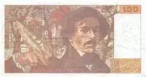 Francia 100 Francs Delacroix - 1991 Serial J.205-389257 - VF