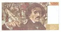 Francia 100 Francs Delacroix - 1991 Serial V.171 - Large watermark - VF