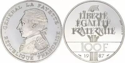 Francia 100 Francs General La Fayette - 1987