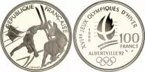Francia 100 Francs JO Albertville - Acrobatic Skiing - 1990 - Proof with certificate