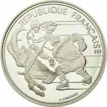Francia 100 Francs JO Albertville - Ice Hockey - 1991 - Proof - with certificate