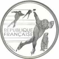 Francia 100 Francs JO Albertville - Speed Skating - 1990 - Proof - with certificate