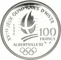 Francia 100 Francs JO Albertville - Speed Skating - 1990 - Proof - with certificate
