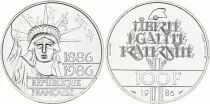 Francia 100 Francs Liberty - 1986 Silver Piefort 30g