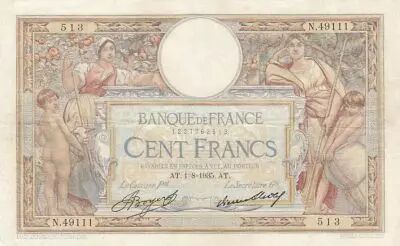 Francia 100 Francs Luc Olivier Merson - 01-08-1935 -  Serial N.49111