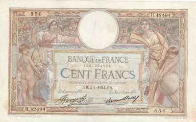 Francia 100 Francs Luc Olivier Merson - 04-01-1934-  Serial H.42494