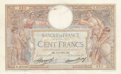 Francia 100 Francs Luc Olivier Merson - 05-07-1934 -  Serial G.45230