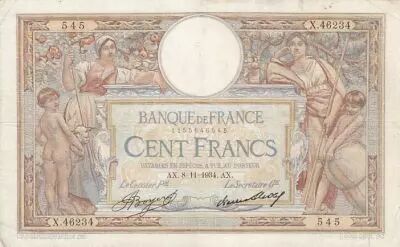 Francia 100 Francs Luc Olivier Merson - 08-11-1934 -  Serial X.46234