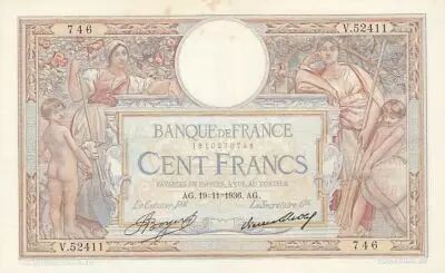 Francia 100 Francs Luc Olivier Merson - 19-11-1936 -  Serial V.52411