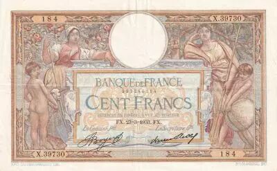 Francia 100 Francs Luc Olivier Merson - 23-03-1933 -  Serial X.39730