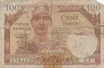 Francia 100 Francs Mercury, French Treasury - 1947 - Serial F.1