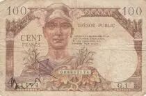 Francia 100 Francs Mercury, French Treasury - 1947 - Serial G.1