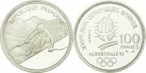 Francia 100 Francs Olympics games Albertville 1992 - downhill ski - 1989 - Silver - without certificate