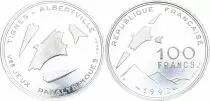 Francia 100 Francs Paralympic Games - 1992 - Silver - With box and certificate - Proof