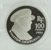 Francia 100 Francs Silver Winston Churchill - 1994 - Proof