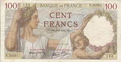 Francia 100 Francs Sully - 03-04-1941 - Serial N.20561