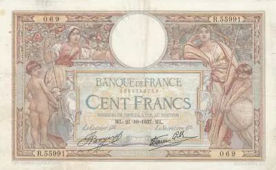 Francia 100 Francs Women and childs - 21-10-1937 Serial F.55991