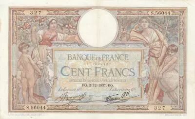 Francia 100 Francs Women with child - 02-12-1937 - Serial S.56044 - F.25.1